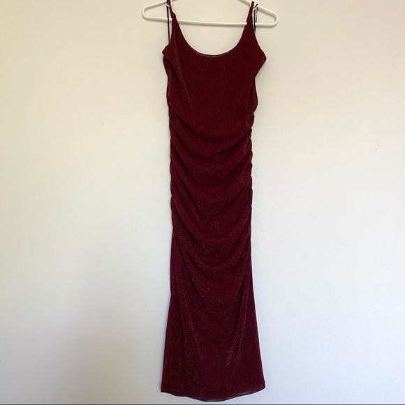 Fashion Nova Red Sparkle Midi Dress - Size XL - Picture 8 of 10